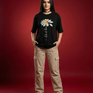 Floral Graphic Tee Black