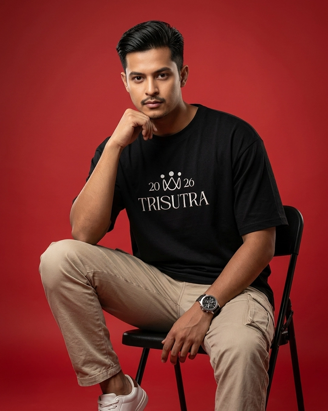 Trisutra Signature Oversized T-Shirt – Embroidered Streetwear