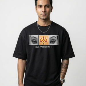 ganesh print oversized tshirt men