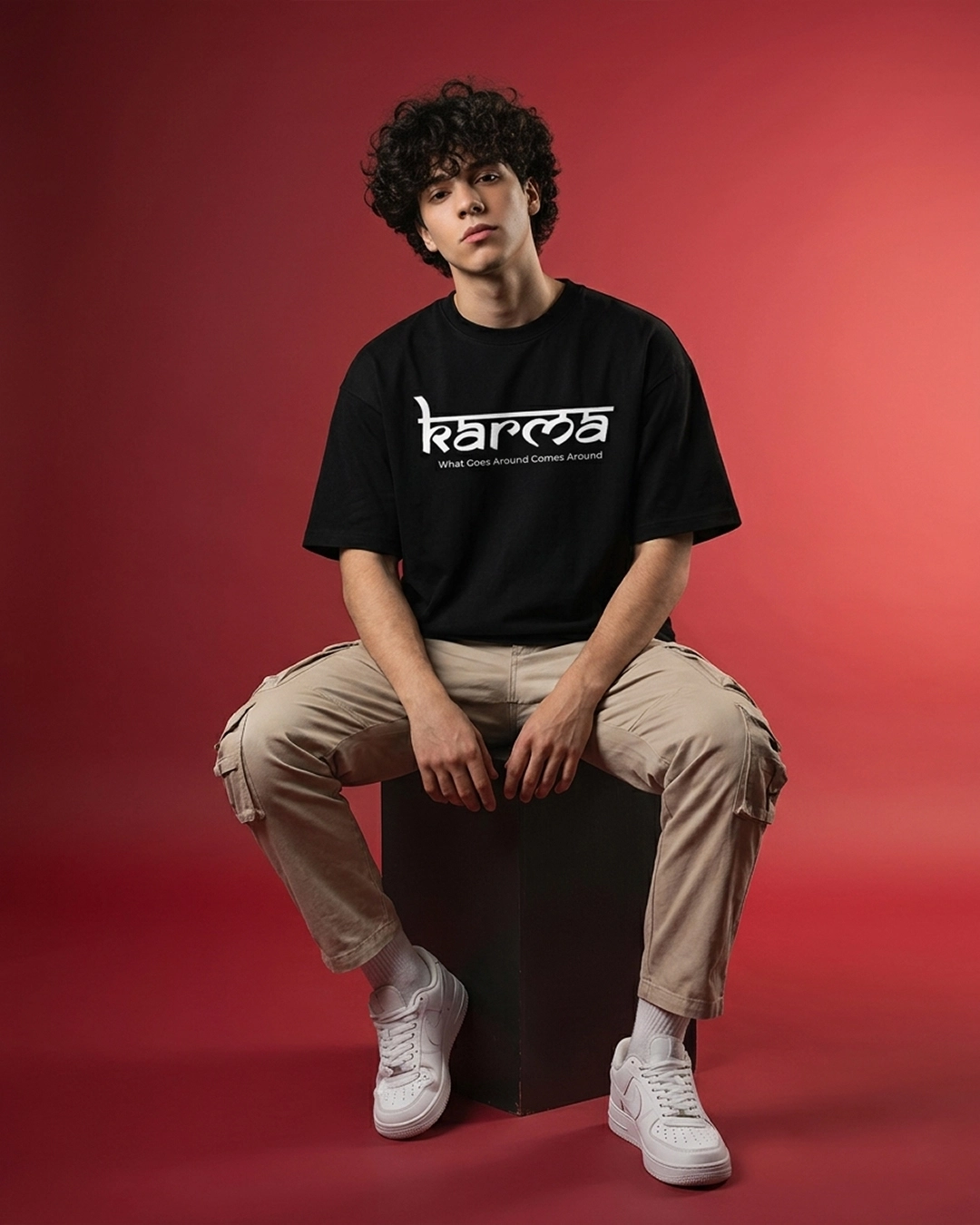 oversized black t-shirt India