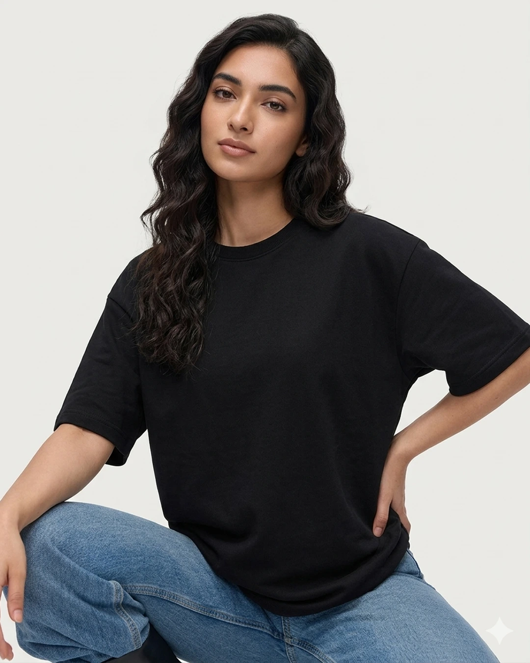 black oversized t-shirt for women