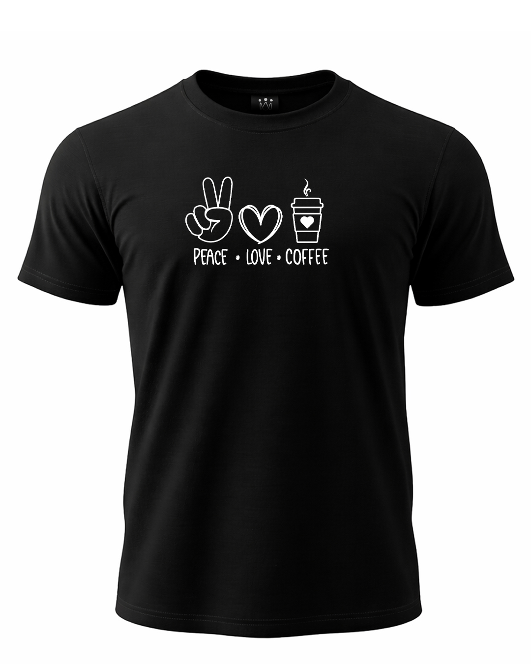 Peace Love Coffee T-Shirt | Minimalist Coffee Lover Tee (Black & White)