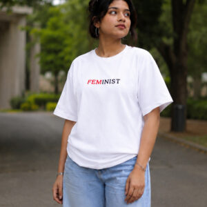 Trisutra Feminist Oversized T-Shirt – 240 GSM French Terry Cotton