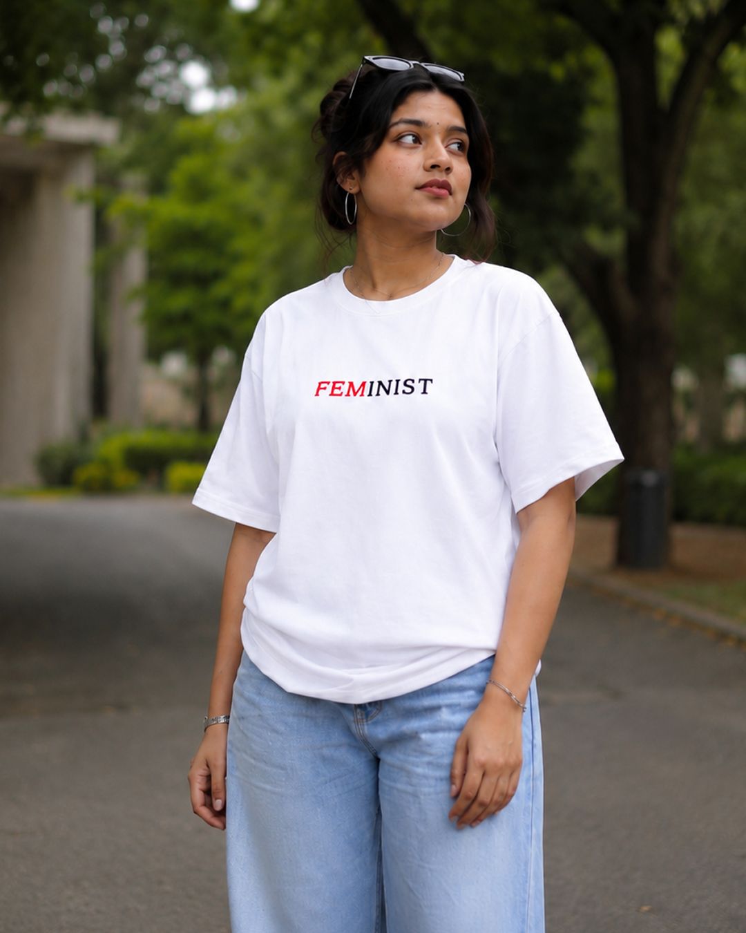 Trisutra Feminist Oversized T-Shirt – 240 GSM French Terry Cotton