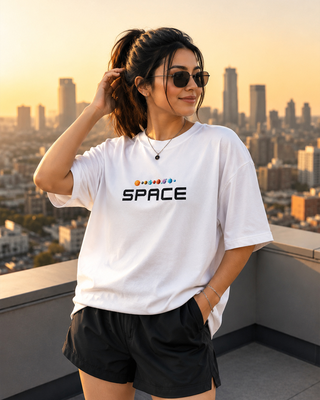 Space Oversized T-Shirt | 240 GSM French Terry Cotton | Trisutra