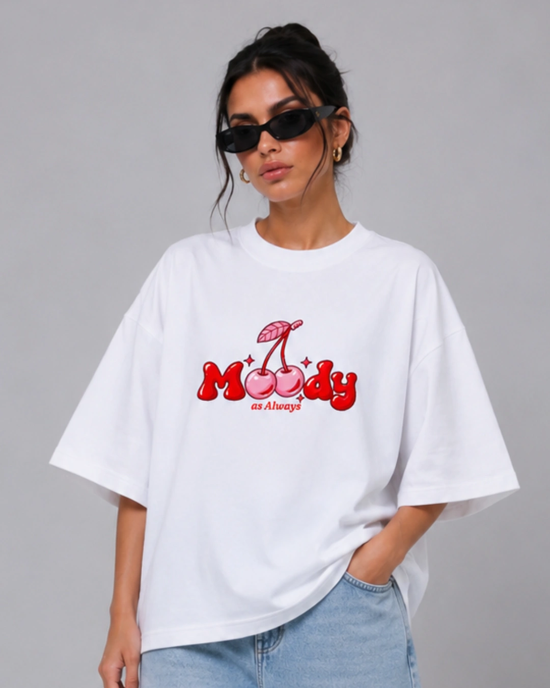 Trisutra Moody Oversized T-Shirt – 240 GSM French Terry Cotton